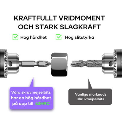 D1 Halkfri och stötdämpande Kors-skruvmejsel-bits