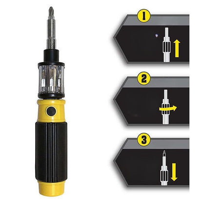 6-i-1 multifunktionell roterande skruvmejsel