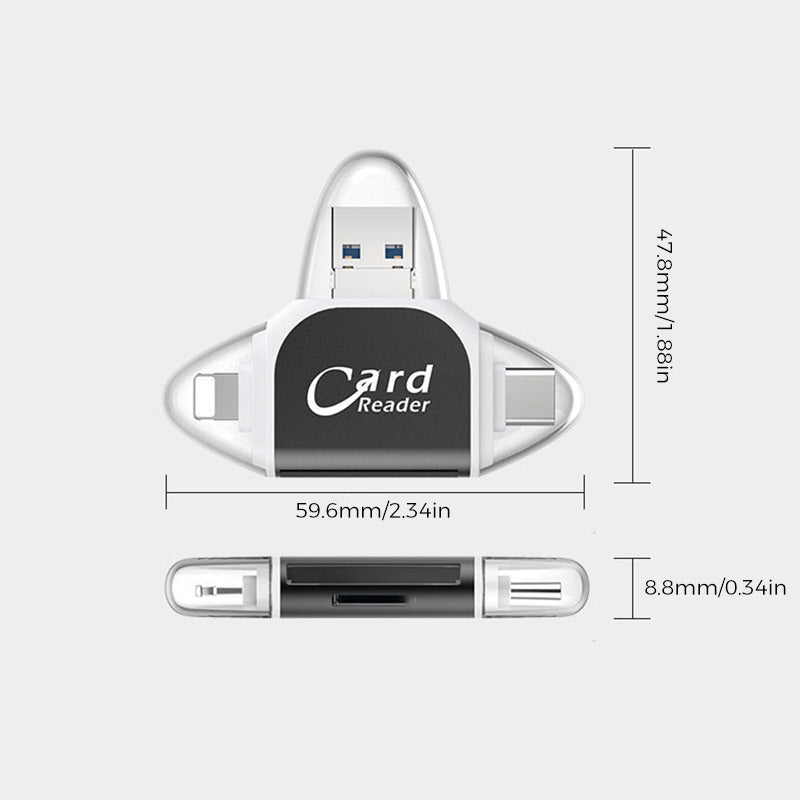 Multi-Port 4 i 1 Universal SD TF-kortläsare