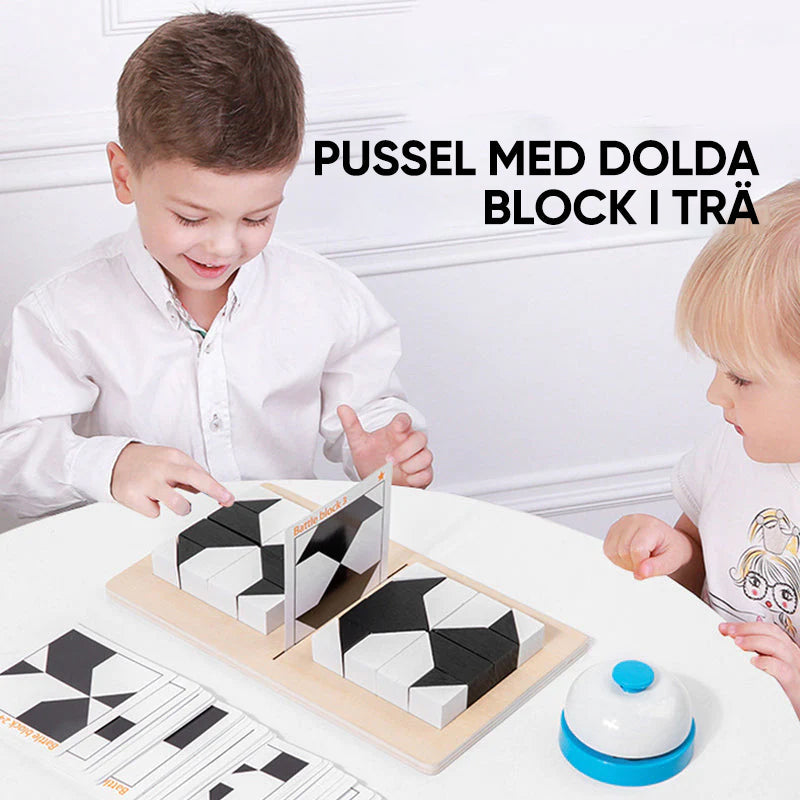 Dolda block-pussel i trä