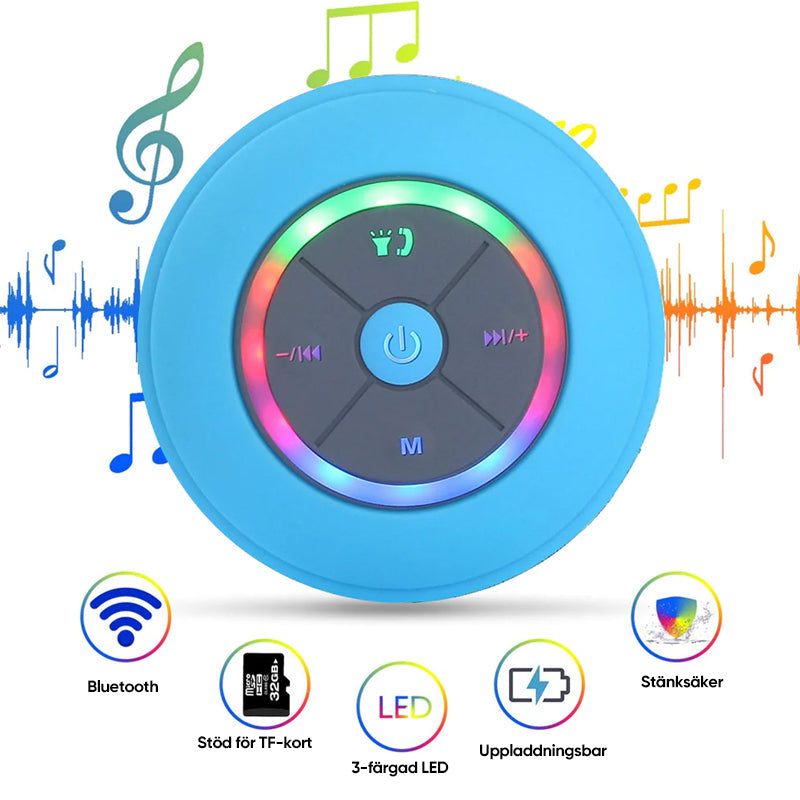 Vattentålig trådlös högtalare med LED-lampor