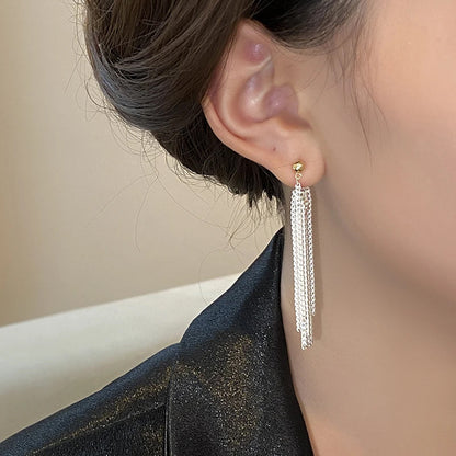 Waterfall-shaped Tassel Earrings