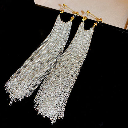 Waterfall-shaped Tassel Earrings