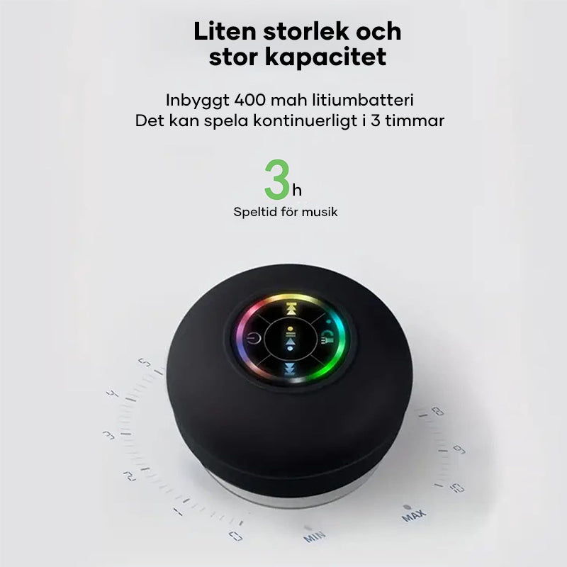 Mini Bluetooth duschhögtalare med led-ljus