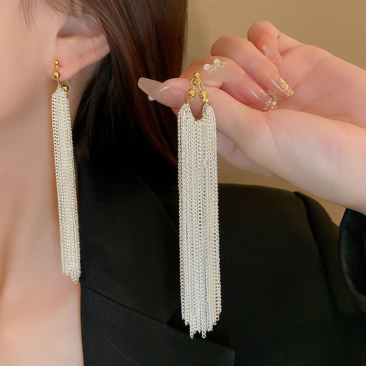 Waterfall-shaped Tassel Earrings