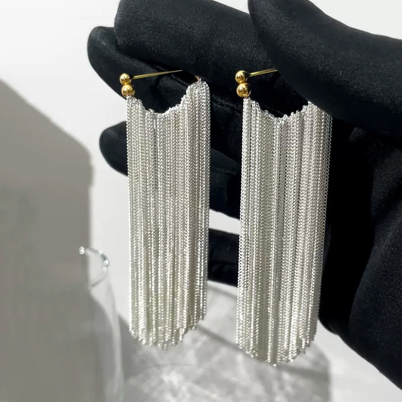 Waterfall-shaped Tassel Earrings