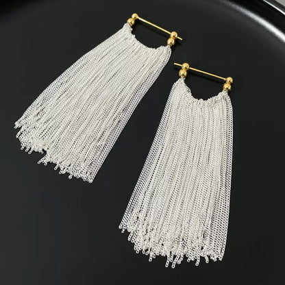 Waterfall-shaped Tassel Earrings