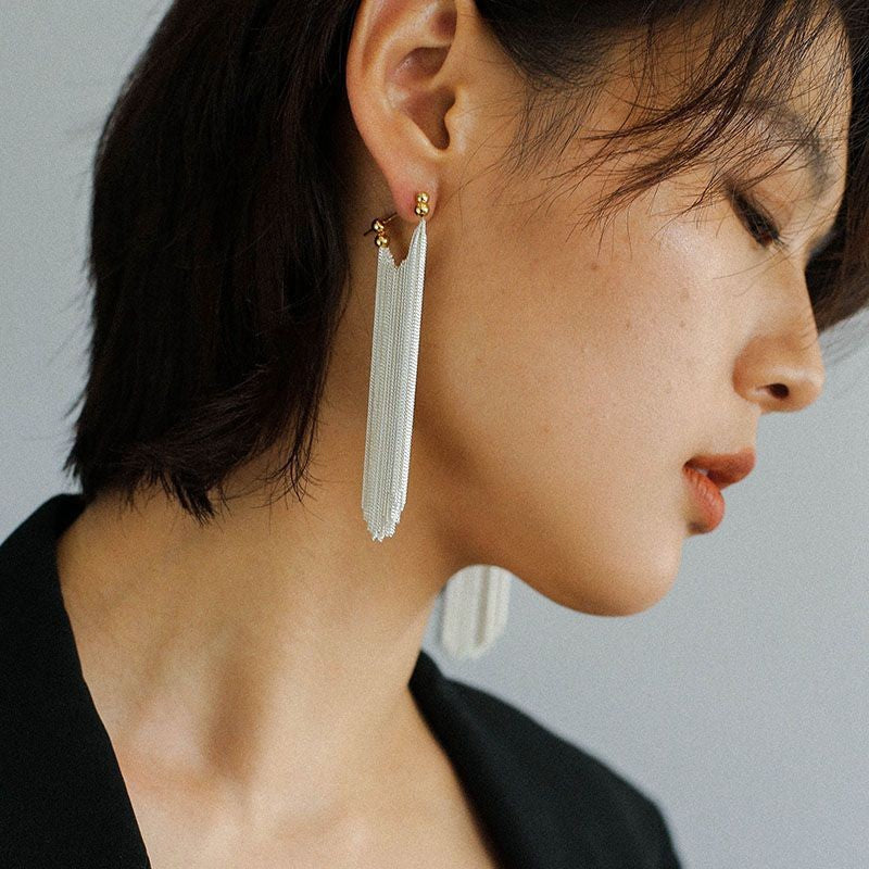 Waterfall-shaped Tassel Earrings