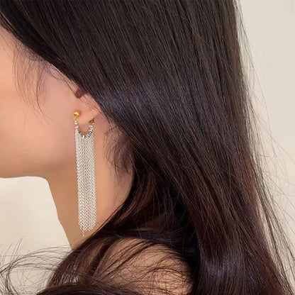 Waterfall-shaped Tassel Earrings