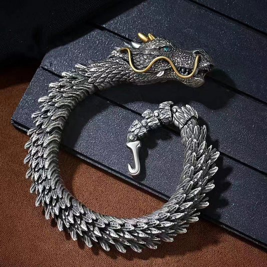 Silver handgjort Drakkedja armband