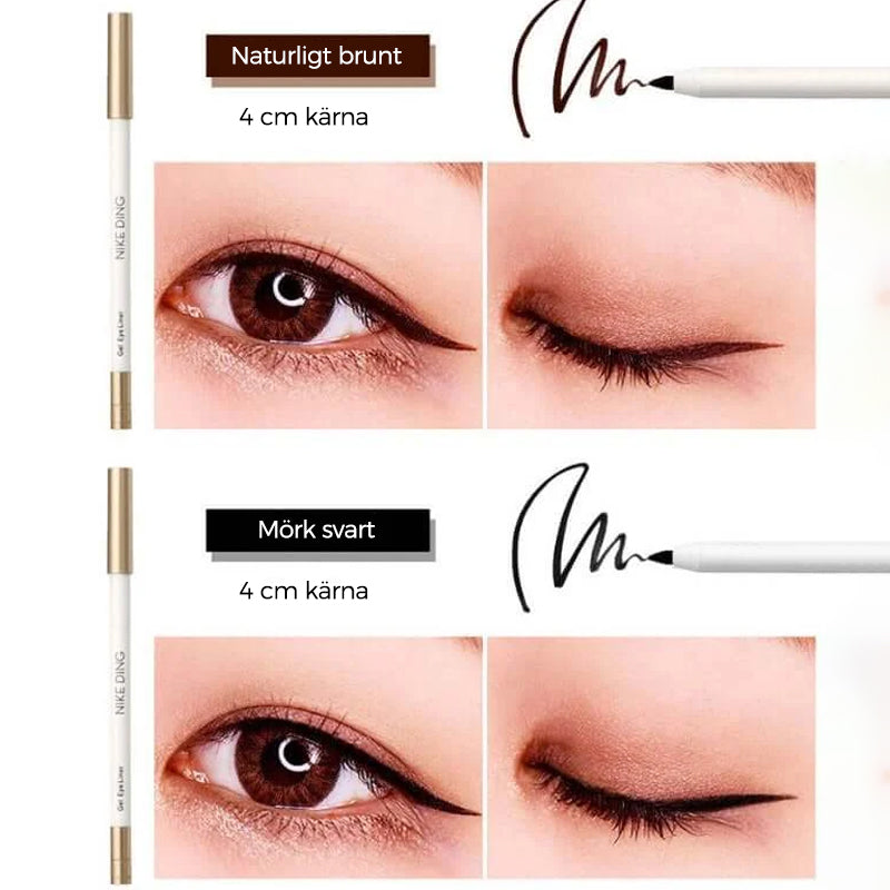 Snabbtorkande och vattentät eyeliner