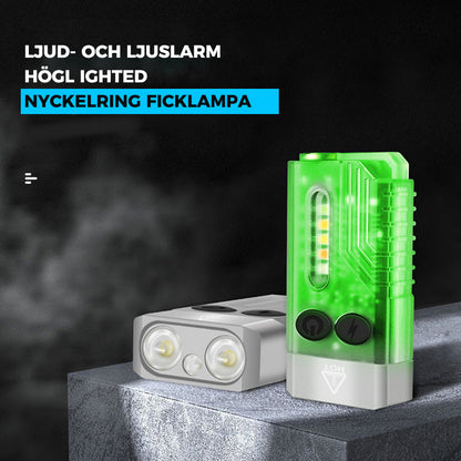 Liten och kraftfull EDC-ficklampa med rött, UV och blått ljus