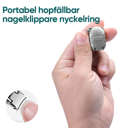 Portabel hopfällbar nagelklippare nyckelring