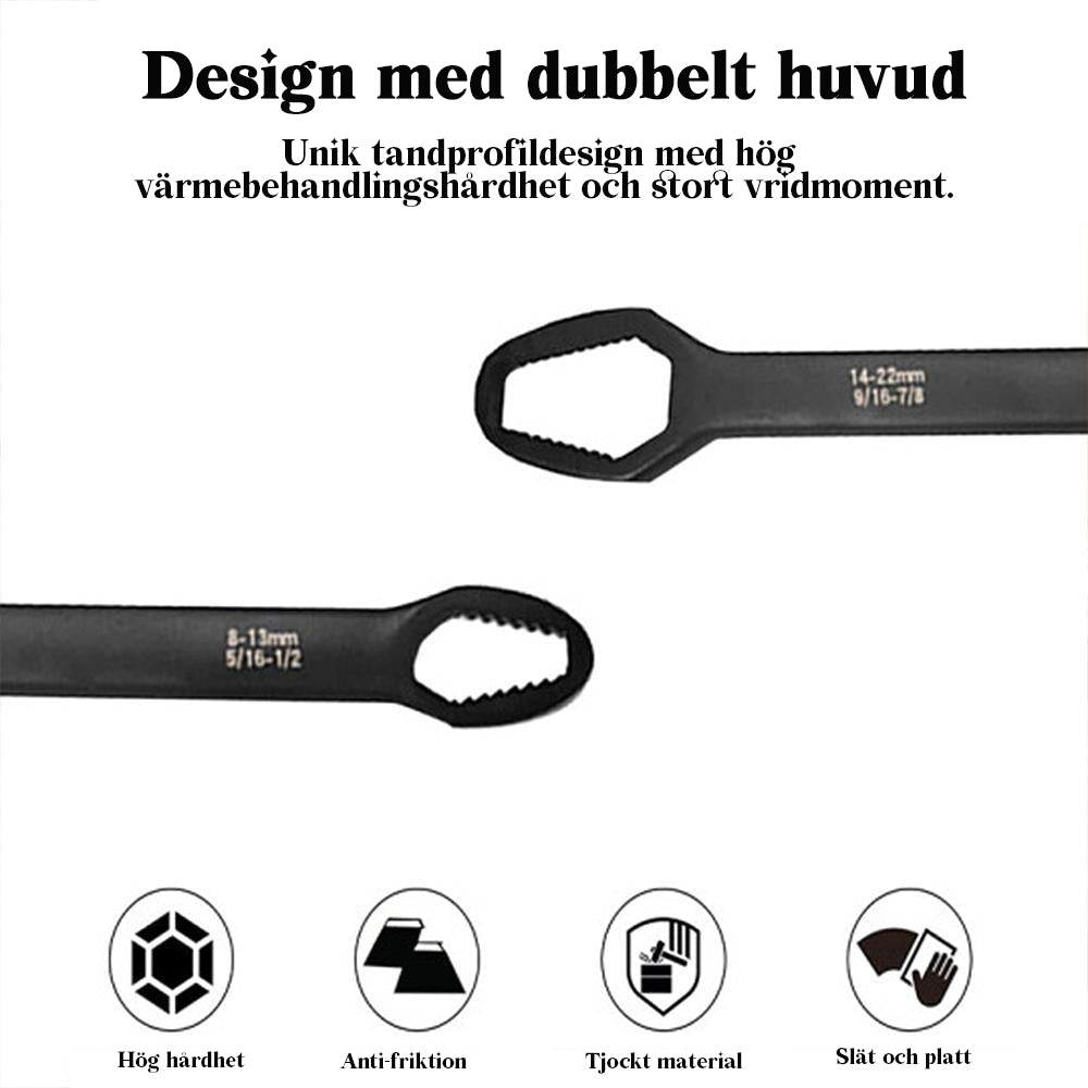 Universal skiftnyckel med dubbla ändar