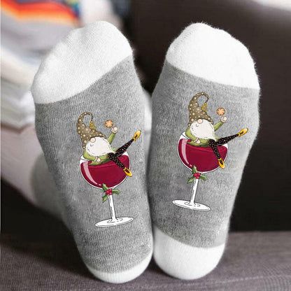 🧦Julgnom Vinglas Unisex Crew-strumpor🧦