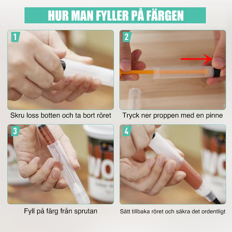 Multifunktionell fyllbar touch up-färgpenna pensel