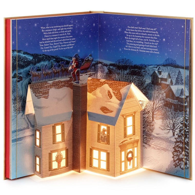 Boken "The Night Before Christmas" som är en Pop-Up-bok