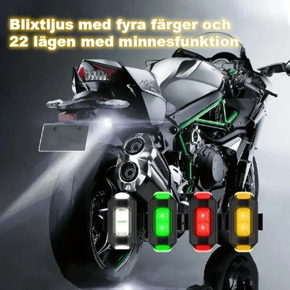 4 färger LED flygplansstroboskopljus & USB-laddning - Lamora Sverige