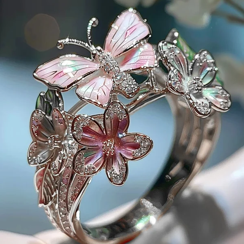 Butterfly Flower Ring