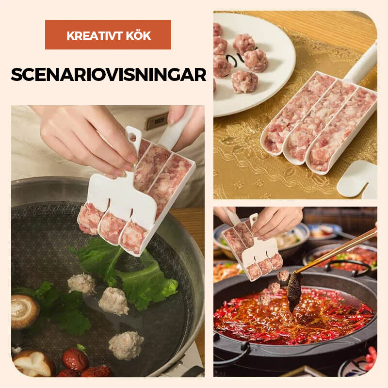 Kreativ köksredskap tre köttbullarmakare