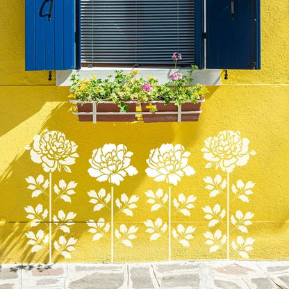 Trädgårdsstaket Stora Blomsterschabloner