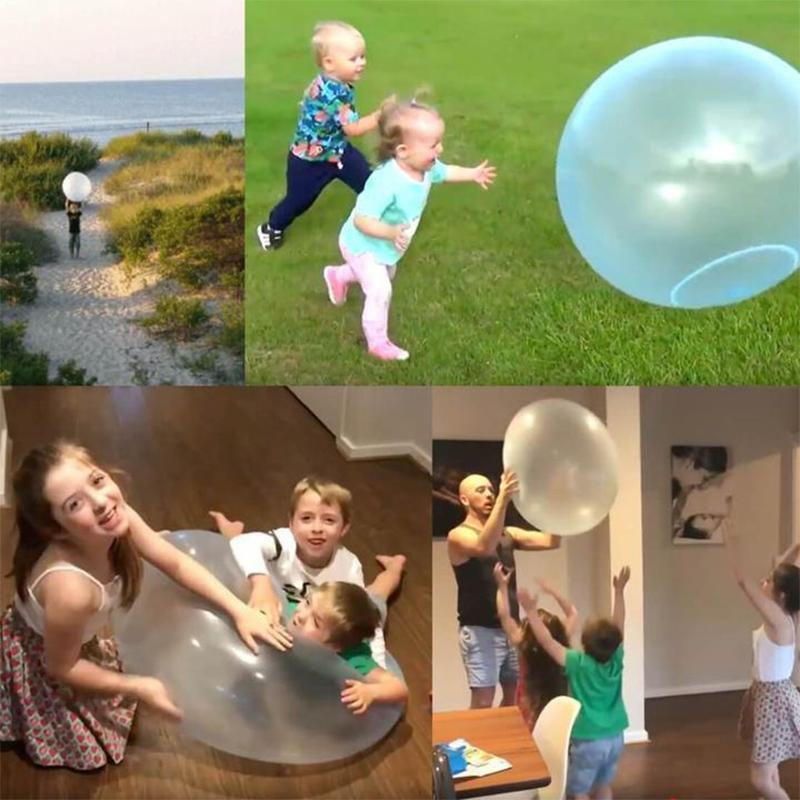 Uppblåsbar, rivtålig bubbelboll