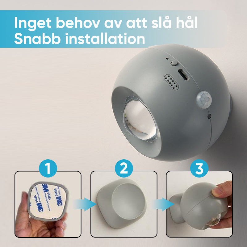 Sfärisk vägglampa