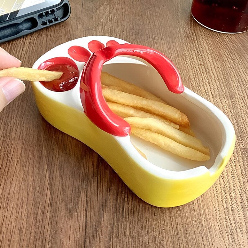 Rolig pommes frites askkopp eller tallrik