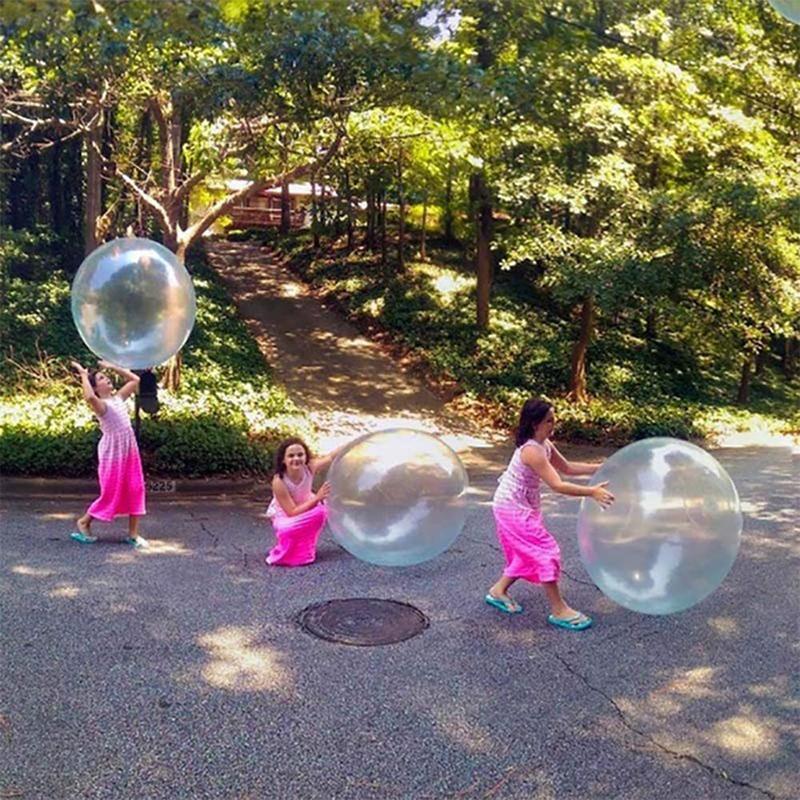 Uppblåsbar, rivtålig bubbelboll