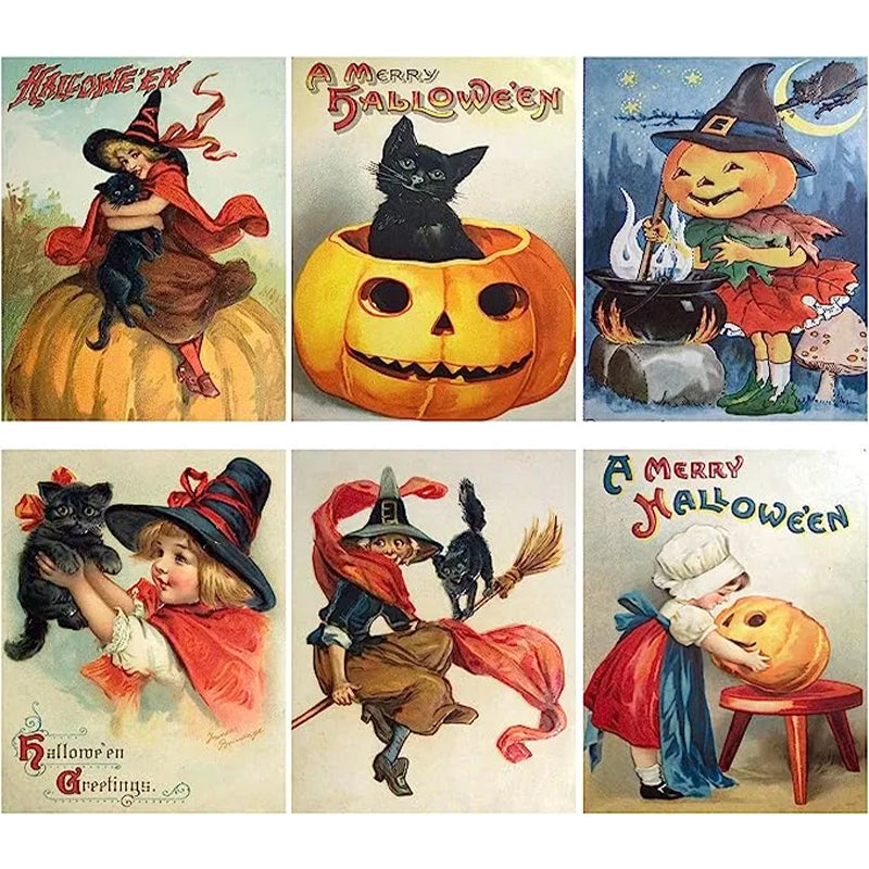 Vintage Halloween vykortssats (24 st)