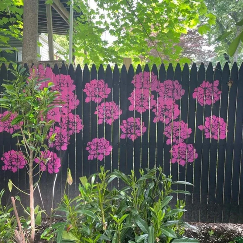 Trädgårdsstaket Stora Blomsterschabloner