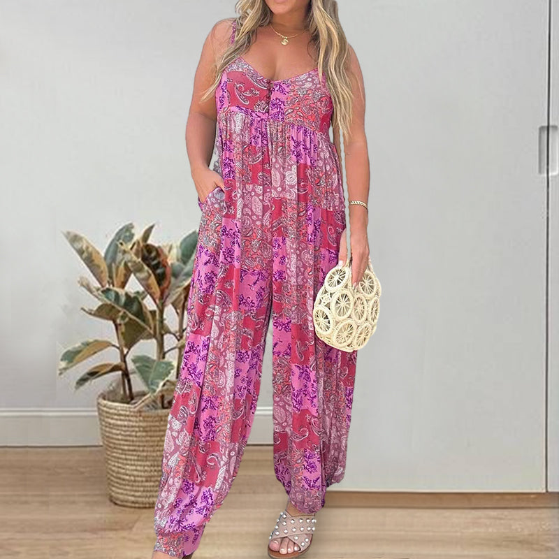 Tryckt Lös Camisole Jumpsuit