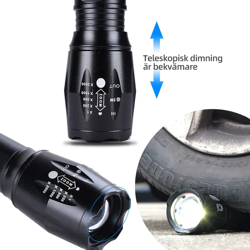 Aluminum flashlight USB rechargeable flashlight - Lamora Sverige