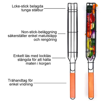 Återanvändbar Kabob-grillkorg - Lamora Sverige