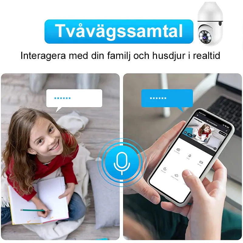 Automatisk spårning Trådlös 360° panoramaljuskamera - Lamora Sverige