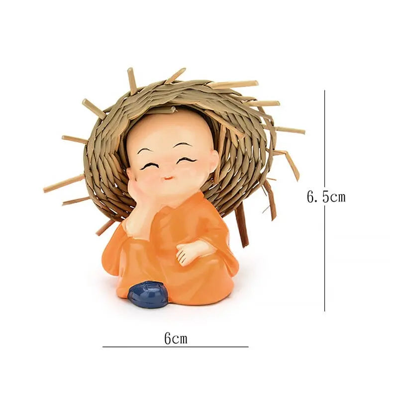 Babyhatt i polyresin Monk Buddha Idols (4st) - Lamora Sverige