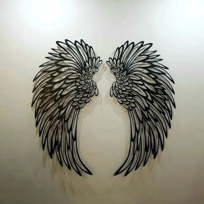 Black Angel Wings Metal Wings Wall Art with LED Lights - Lamora Sverige