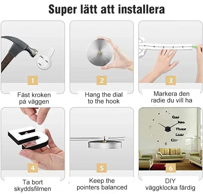 DIY dekorativ väggklocka - Lamora Sverige