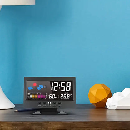 Digital LED Temperatur Fuktighet Monitor Väckarklocka - Lamora Sverige
