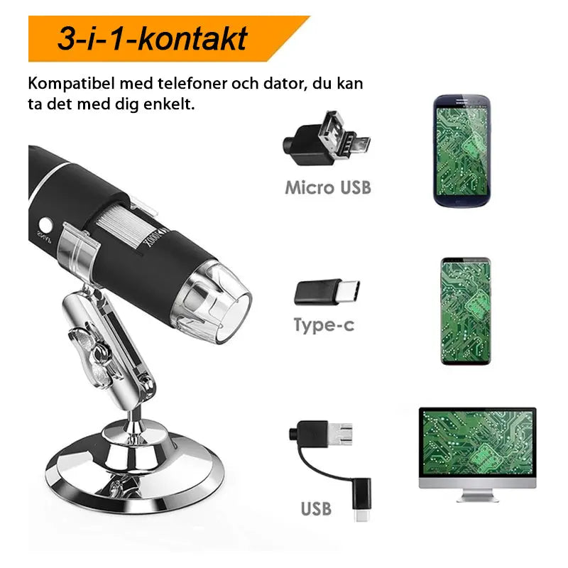 Domom® USB Digital Microscope LED PC-anslutbar Digital - Lamora Sverige