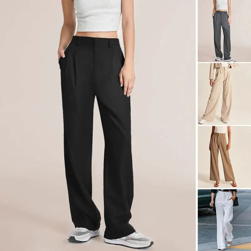 Effortless Tailored Wide Leg Pants - Lamora Sverige