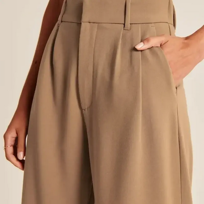 Effortless Tailored Wide Leg Pants - Lamora Sverige