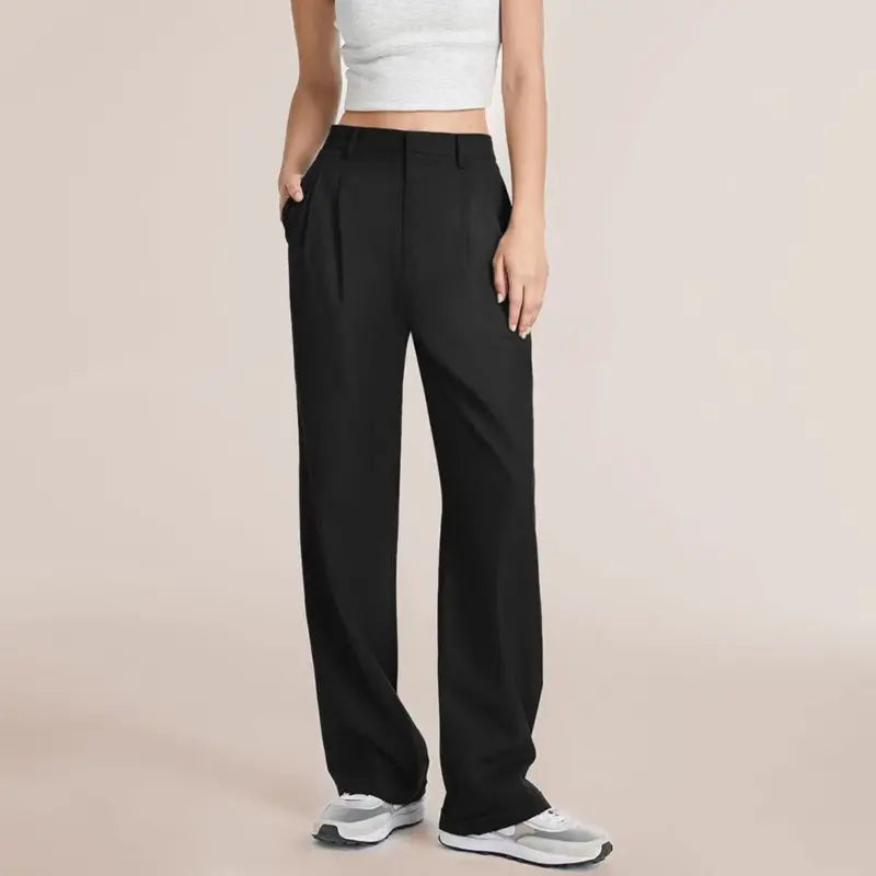 Effortless Tailored Wide Leg Pants - Lamora Sverige