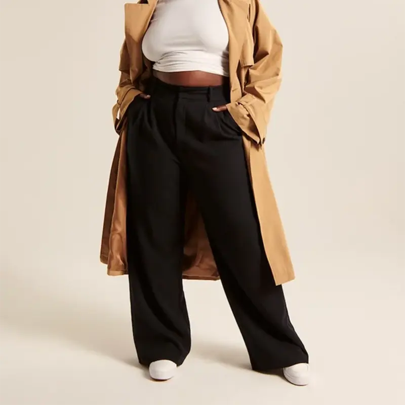 Effortless Tailored Wide Leg Pants - Lamora Sverige