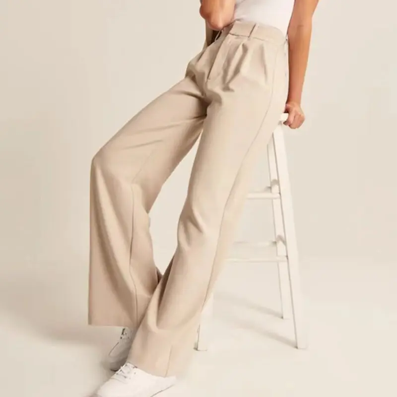 Effortless Tailored Wide Leg Pants - Lamora Sverige