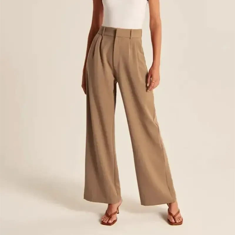 Effortless Tailored Wide Leg Pants - Lamora Sverige