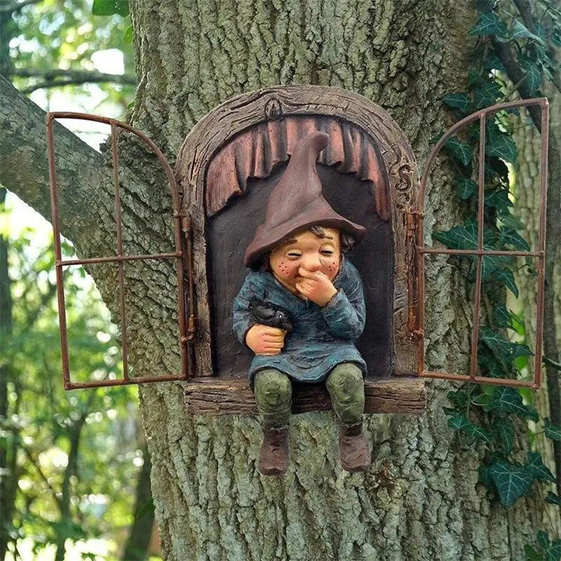 Gnome staty trädgård dekor - Lamora Sverige