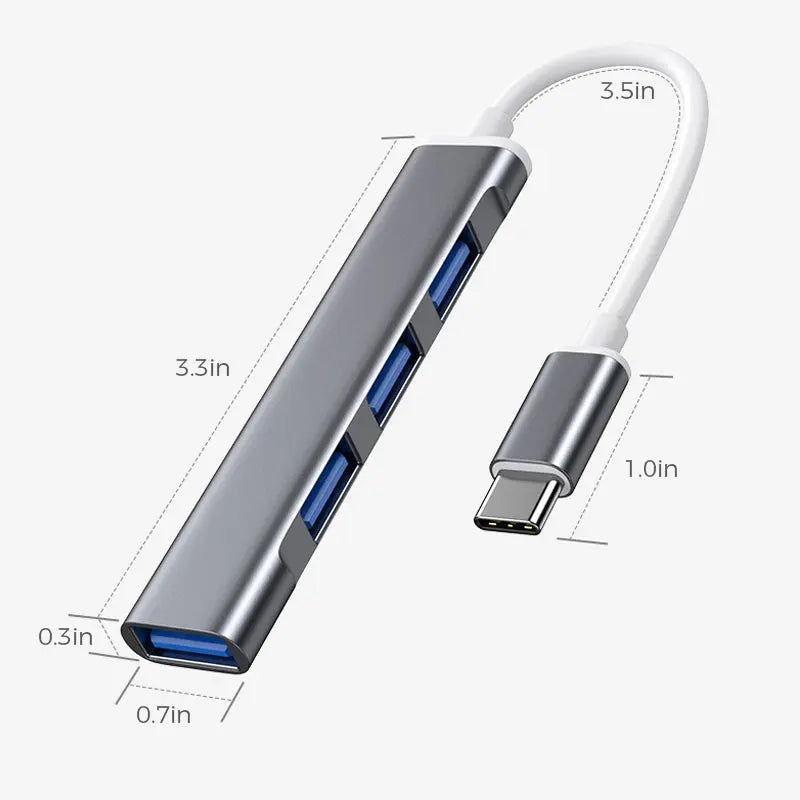 Höghastighets USB Typ C HUB 4-portar - Lamora Sverige