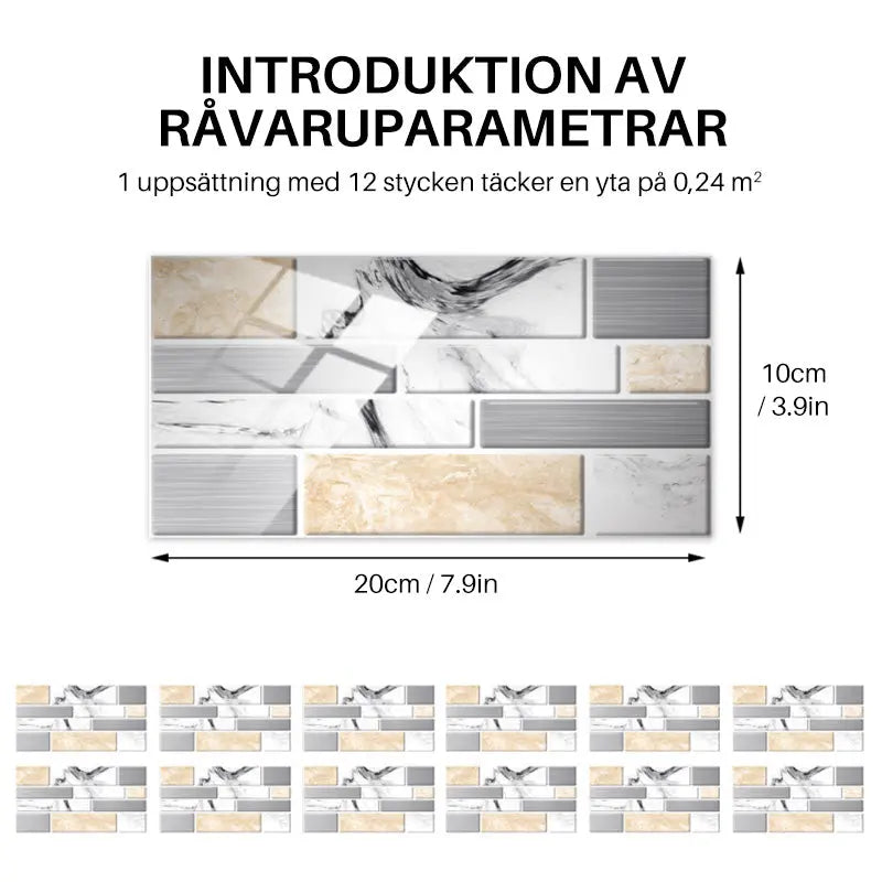 Kakeldekor | Självhäftande | 3D - Lamora Sverige