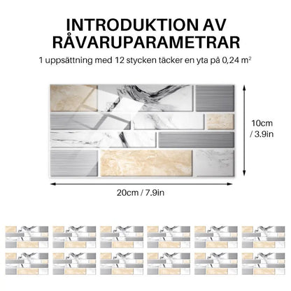 Kakeldekor | Självhäftande | 3D - Lamora Sverige